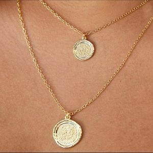 Amber Sceats Double Gold Coin Necklace